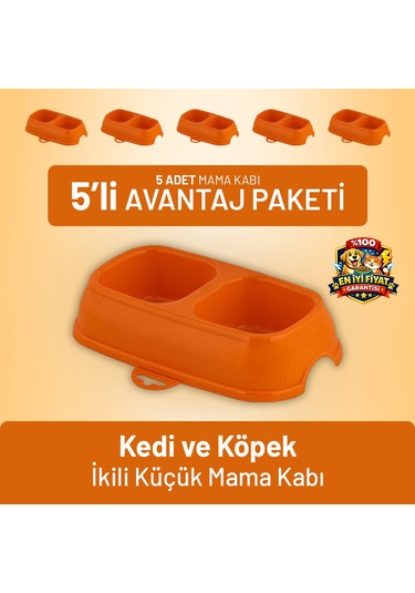 Kedi Ve Köpek İkili Küçük Mama Kabı - 5 Adet