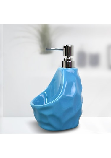 Suntek Losyon Mavi Saklama Bölmeli Sabunluk Boş Seramik