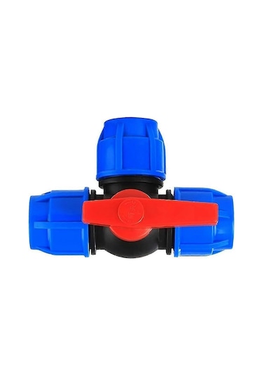 Plastik Üç Yollu Küresel Vana, T Tipi Pe Su Borusu Bağlantı Vanası, Su Borusu Hızlı Bağlantı Parçası, Çap 50 Mm Diğer