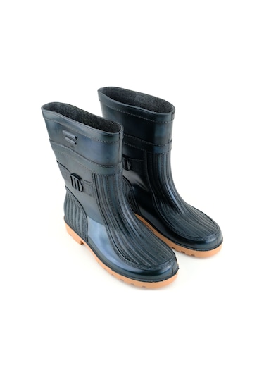 Gezer Kışlık Erkek Kısa Çay Çizmesi Siyah-kauçuk