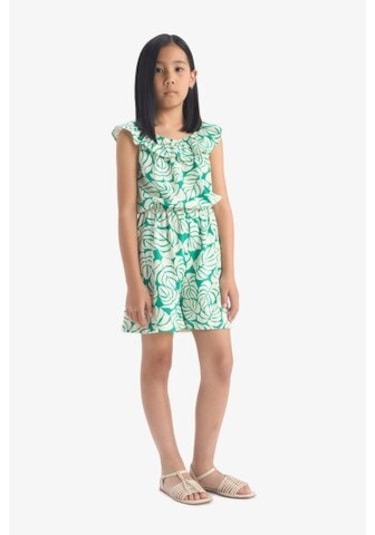 Defacto Kız Çocuk Desenli Askılı Tulum E5803a825smgn268 Yeşil