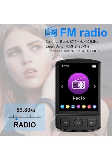 Flybuy Bluetooth 5.2 Mp3 Çalar, Kayıt & Fm, 128gb Genişletilebilir, Taşınabilir Müzik Çalar