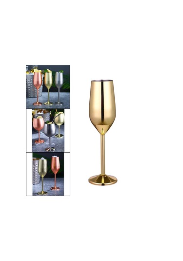 Suntek Şarap Kadehleri Şampanya Kokteyl Bardakları Parti 220ml-altın 220ml Altın