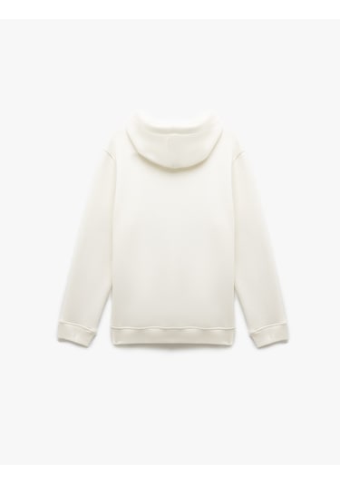 Koton Şardonlu Uzun Kollu Basic Kapşonlu Sweatshirt Beyaz 6wam70015mk Beyaz