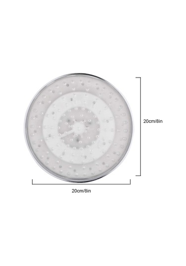Qingmipy 8 İnç Dairesel Led Duş Başkanı - Metal Yapı - Su Akımı İle Çalışır - Sıcaklık Sensörlü Kırmızı-mavi-yeşil Renk Değişimi Gümüş