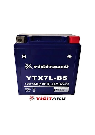12 V 7 Ah Amper Yiğit Akü Ytx7l Bs Motosiklet Aküsü