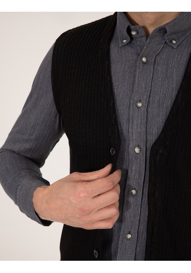 Pierre Cardin Erkek Siyah Triko Yelek 50263175-vr046 Siyah