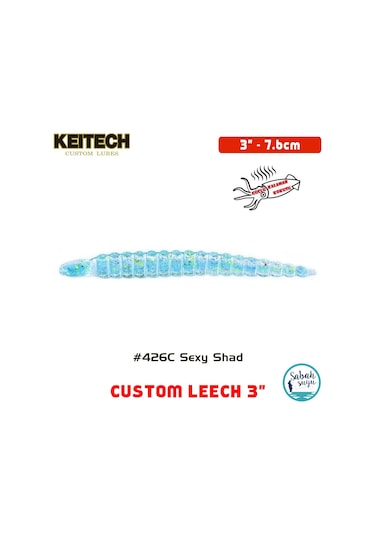 Keitech Custom Leech 7.6cm (3") #426C Sexy Shad