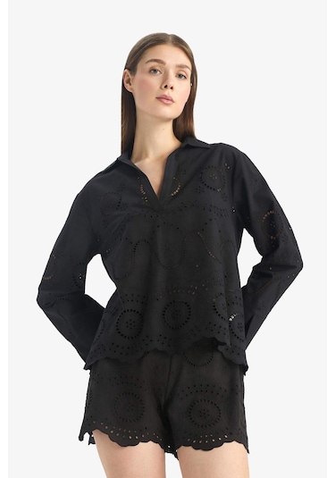 Defacto Regular Fit Brode Plaj Şortu-fall İn Love E0599ax25smbk27 Siyah Defacto Regular Fit Brode Plaj Şortu-fall İn Love E0599ax25smbk27 Siyah