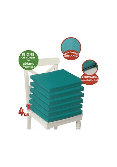 Xpermate 6'lı Sandalye Minderi Su İtici Kumaş 40 x 40 CM Turkuaz