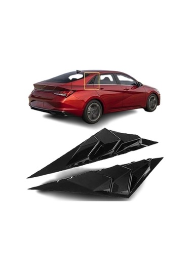 Hyundai Elantra Kelebek Cam Kaplama Vizörü Parlak Siyah 2021