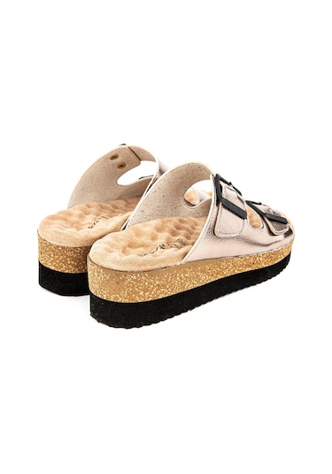 Muya Recast Anatomik Taban Topuk Dikeni Kadın Terlik Platin