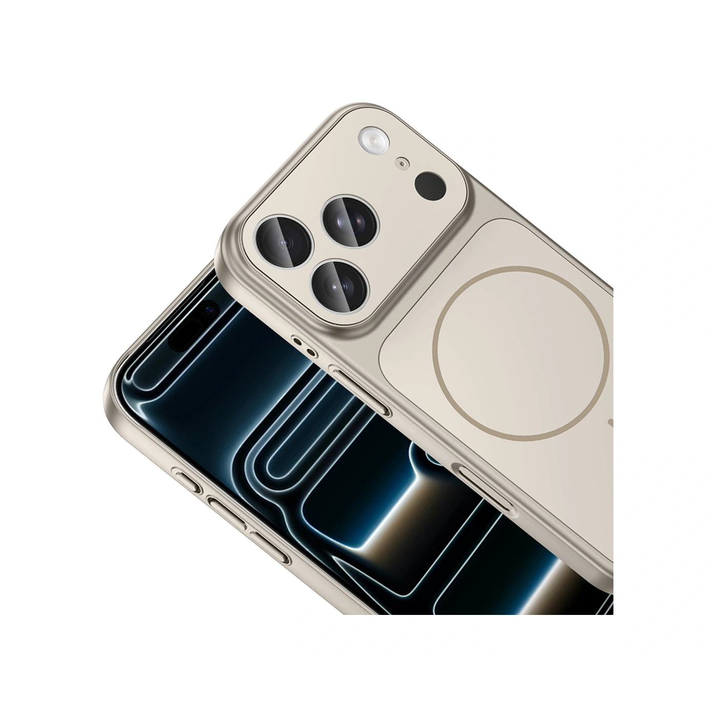 İphone 17 Pro Kılıf M-safe Şarj Özellikli Kamera Korumalı Formen Kılıf Gri