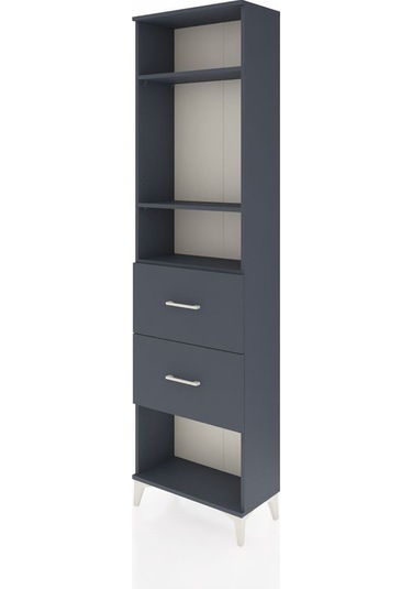 Arges Dolap 3 Raflı 2 Çekmeceli 60x30x221 Antrasit-antrasit Antrasit