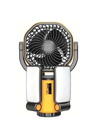 Motion003 Yeni Yazlık Sarı Çok Fonksiyonlu Fan Güçlü Sessiz Hızlı Soğutma 6000mah Pil Kamp Ofis Ev