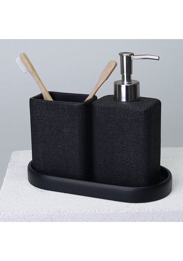 Linen Banyo Seti Siyah