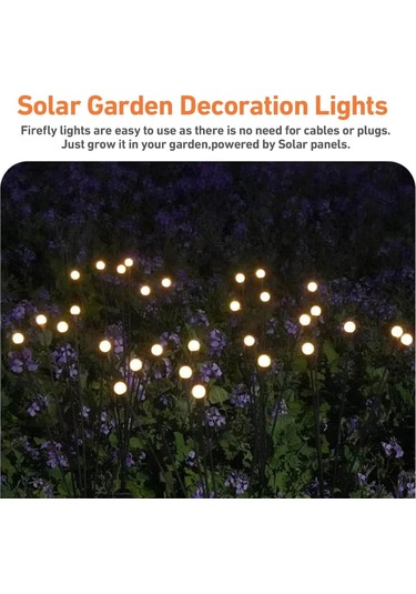 Xindoker Danlıkt Güneş Enerjili Bahçe Aydınlatma, Romantik Ortam İçin Esnek Çubuklu Led Işık Sistemi, Otomatik Açma/kapama, Yağmura Dayanıklı Siyah