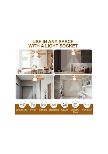 Neevoyu 2-in-1 Fenerli Vantilatör, 3 Hızlı Fan, 10-100% Parlaklık Ve 3 Renk Tonu Ayarı, Kumandalı, 85-265v, 6 Blades Pil Yok