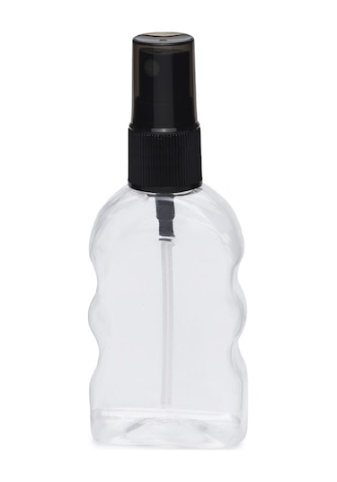 100 Adet - 50ml Boş Yassı Şeffaf Pet Şişe, Plastik Sprey Şişe