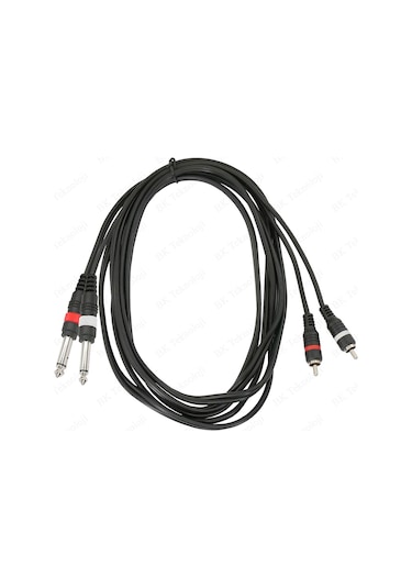 2x 6.35 mm 1/4 Erkek Jack to 2x RCA Erkek Ses Kablosu 3 Metre