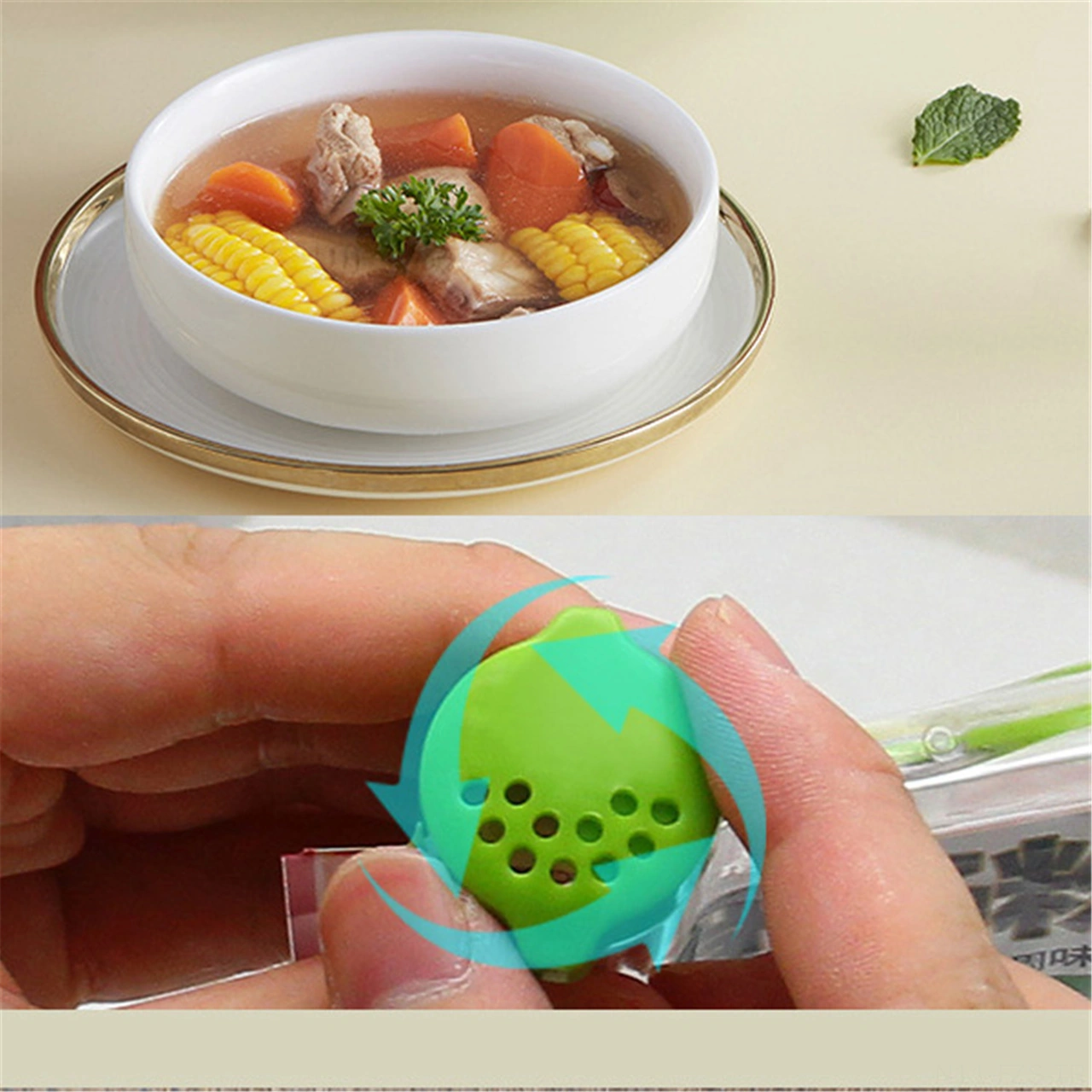 Fosenze Duvar Montlu Baharat Çantası Tutucusu - Yeşil 6 Delikli, Duvar Kurulumlu, Mutfak Malzemeleri Düzenleyici, Pratik Kullanim Yeşil