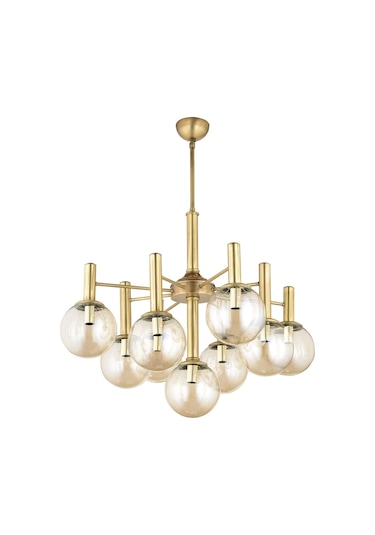 Lampaluce Sfera Modern Tasarım 9'Lu Avize Sarı