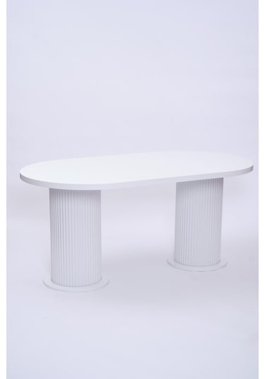 Bohem Boyalı Highgloss Mdf Yemek Masası 90 170 Beyaz