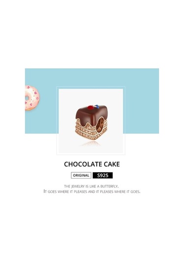 Novahub Kokulu Çikolatalı Kek Kolye 925 Ayar Gümüş Charm Fit Bilezik Boncuk Kadın Takı Gümüş