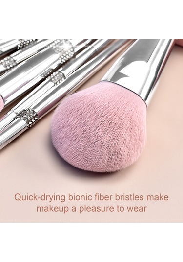 Moveevo 11 Adet Makyaj Fırçası Seti Taşınabilir Küçük Set Fırçalar Başlangıç Pudra Göz Farı Fırçaları