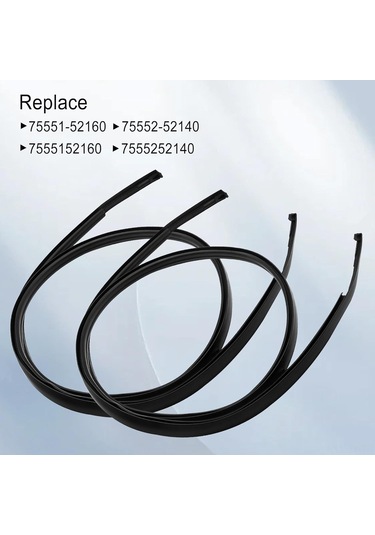 Teltree Toyota Yaris Sedan 2007-2011 Siyah Kauçuk Ön Ceiling Kenar Şeritleri Sol+sağ - Su Ve Çöp Engelleme, Dayanıklı Oto Aksesuarı