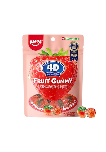 Amos 4d Fruit Gummy Strawberry Burst 54g