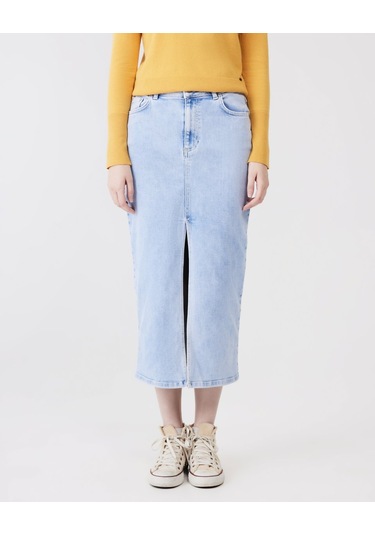 Irene Yırtmaçlı Açık Mavi Jean Etek Açık Mavi Irene Yırtmaçlı Açık Mavi Jean Etek Açık Mavi