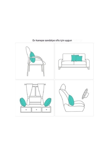 Novahub Yastık Kırlent Kılıfı: Yeşil Bitki, Çiçekli Devetabanı Yeşil Yeşil