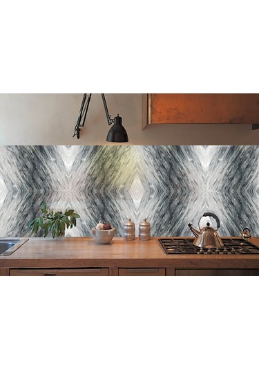 Tink Kendinden Yapışkanlı Çizgili Gri Desenli Pvc Panel 41x62 Cm