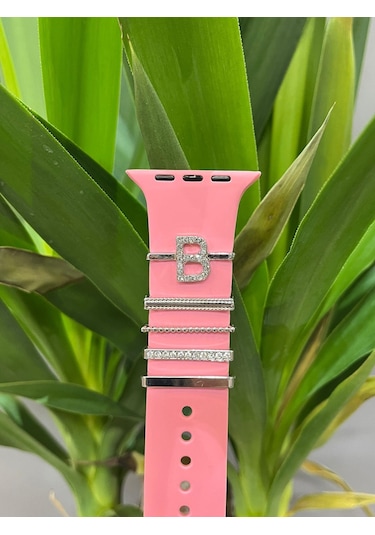Apple Uyumlu Watch    Kordon Aksesuarı Charm Set B Harfi
