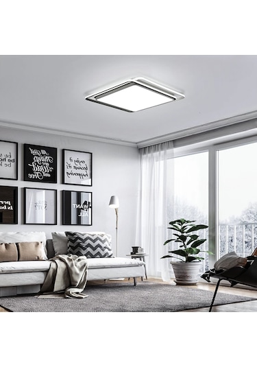 Sarmal Kare Tavan Lambası,modern Led Aydınlatma Siyah
