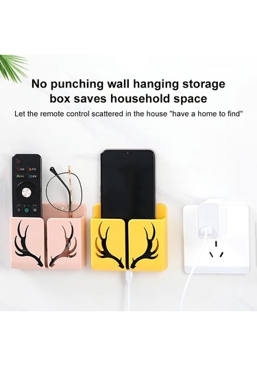 Pembe 1 Adet Duvara Monte Saklama Kutusu Uzaktan Kumanda Saklama Kutusu Klima Uzaktan Kumanda Tv Saklama Kutusu Telefon Tutucu Organizasyonu Pembe