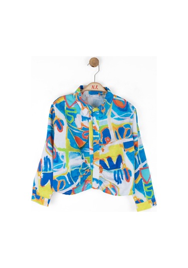 Nk Kids 38568 Kız Çocuk Mavi Confetti Gömlek Mavi