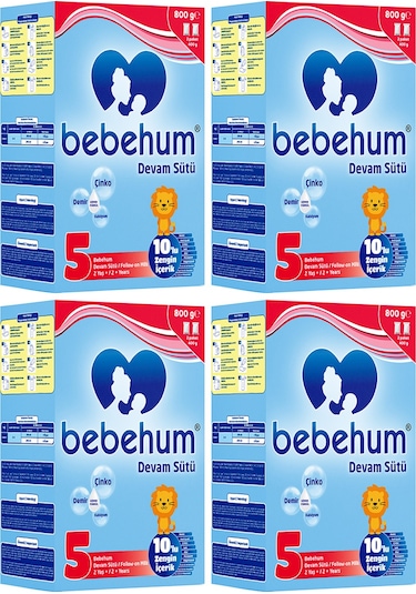 Bebehum 5 No Devam Sütü 2 Yaş+ 800 Gr X 4 Adet