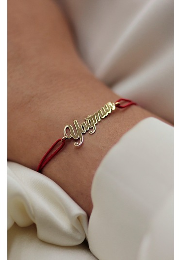 Diamine 14 Ayar Altın İsim İpli Bileklik Sarı Altın