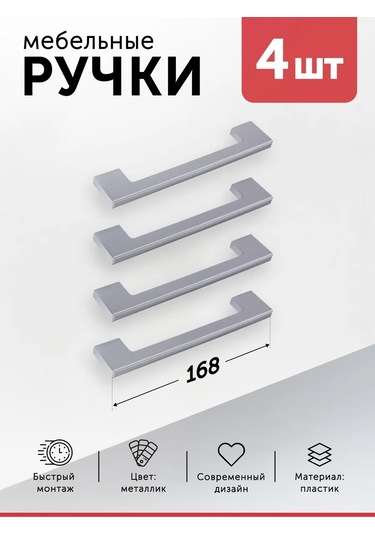 Aksmebel Mobilya Kolları 160 128 Mm Klips 4 Adet Plastik 287267636 Gri