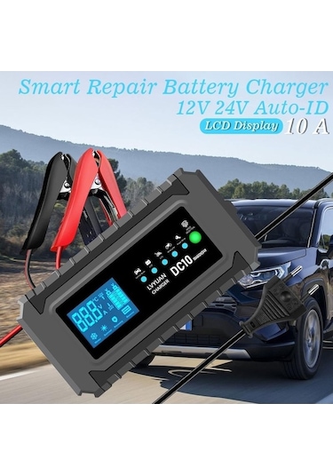 Novahub Demuda 10 12v,24v 15ah-250ah Akıllı Tamir Akü Şarj Cihazı Arabalar, Suv'lar, Suv'lar, Kamyonlar, Yatlar, Kuru Şarjlı Aküler İçin Uygundur