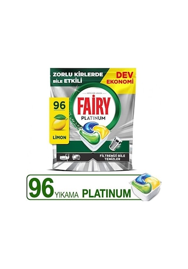 Fairy Platinum Bulaşık Makinesi Kapsülü Limon Kokulu 96'lı