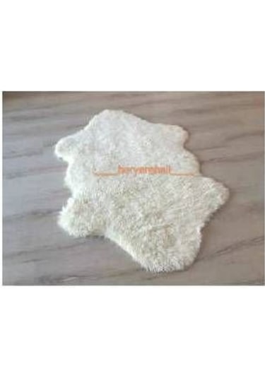 Yamalı Home Tavşan Tüyü Krem Post Halı 80 x 140 Cm