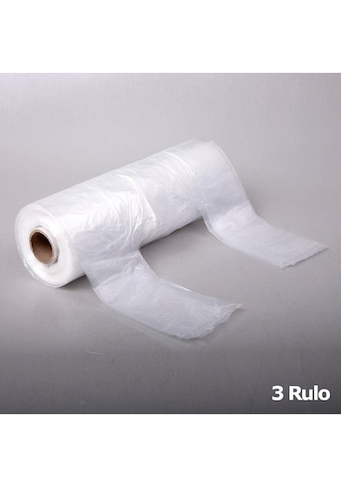 Rulo Şeffaf Market Poşet Torba Hışır Atlet Poşet Büyük Boy 200'lü 3 Rulo