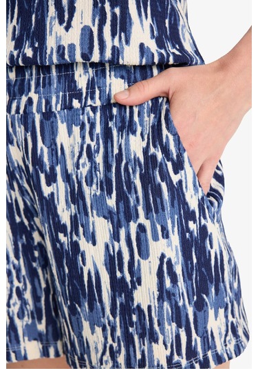 Defacto Regular Fit Desenli Cepli Bürümcük Şort F4442ax25smnv42 Lacivert