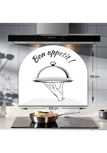 Decorita Cam Ocak Arkası Koruyucu|Oval Şekilli|Bon Appetit-Servis