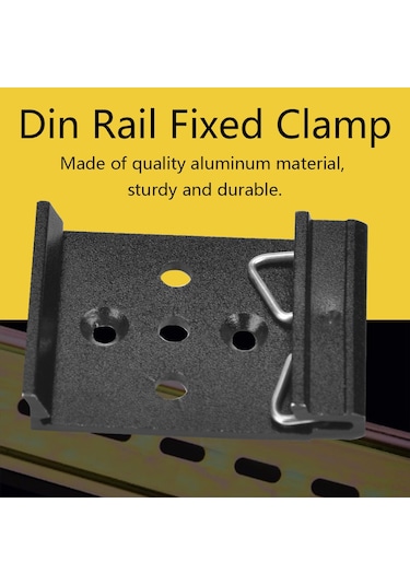 Geeroyoo 35mm Din Ray Sabit Klampsı - 5 Delikli Pürüzlü Siyah Alüminyum Konstrüksiyonlu Dayanıklı Tutucu Diğer