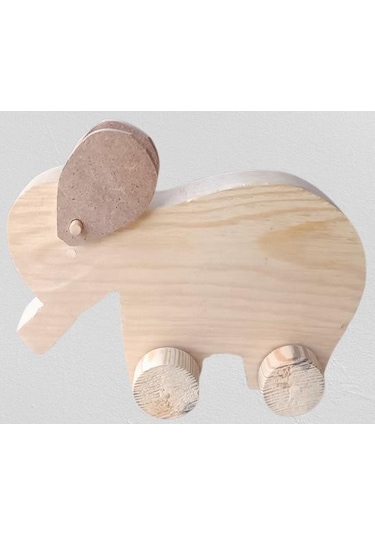 Hobi Adn Dekoratif Ahşap Oyuncak Fil Çam Ağacından İmal Model El Yapım