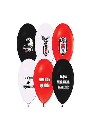 Balonevi Lisanslı Beşiktaş Baskılı Balon 8"li 7924 1 - 12 Yaş